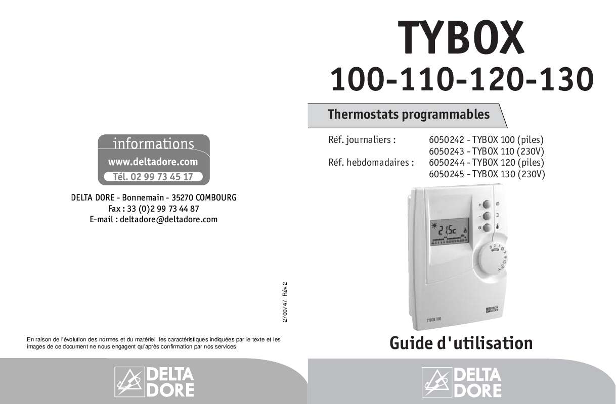 Delta Dore Tybox 33 Mode D Emploi Notice DELTA DORE TYBOX 120 - alarme Trouver une solution à un problème
